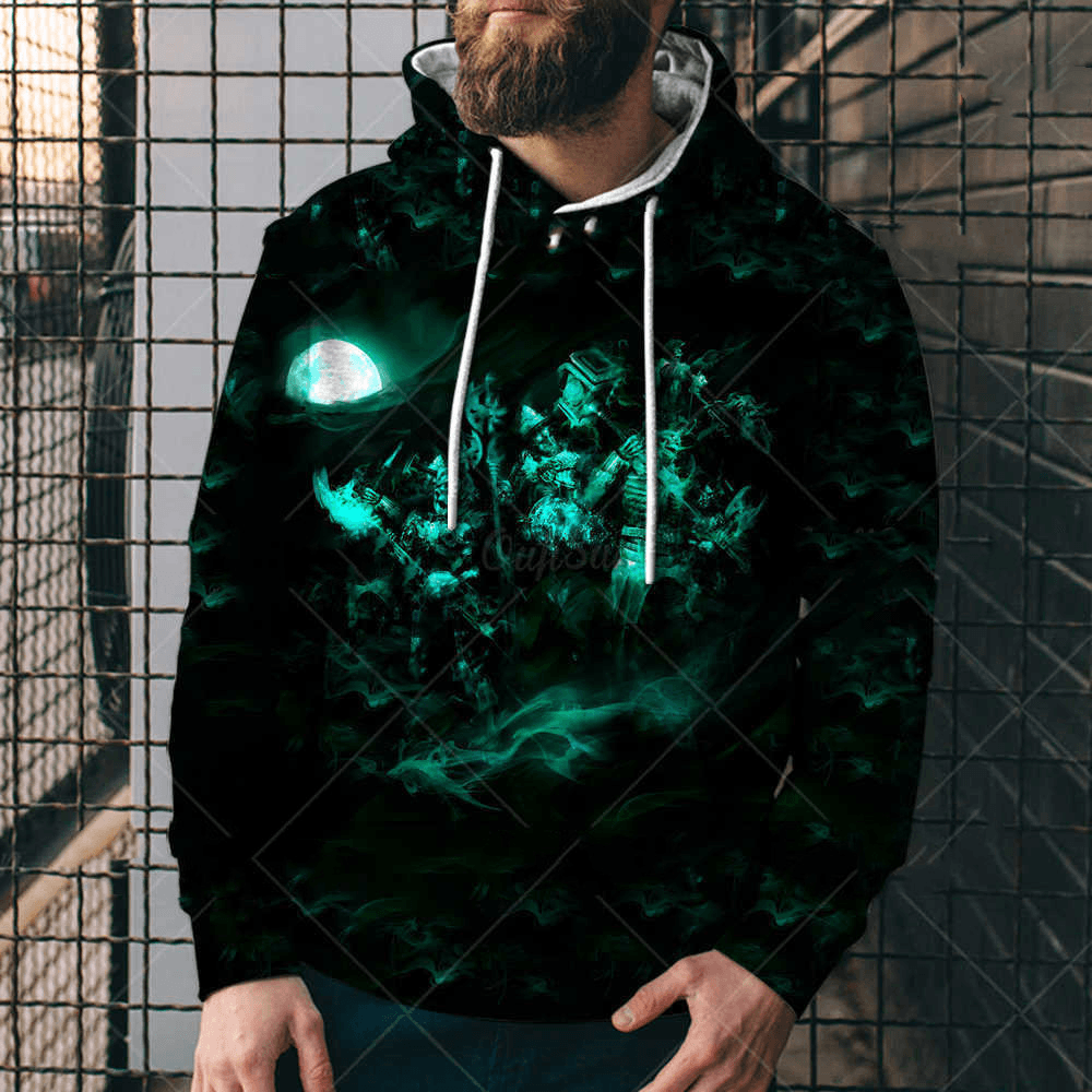 Print Loose-Fitting Hoodie Digital Printed Men - MRSLM