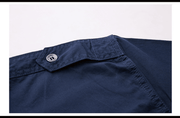Men'S Military Long Sleeve Dress Shirt with Epaulets - MRSLM