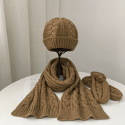 parent-child warm wool hat scarf glove set, view 14 - MRSLM