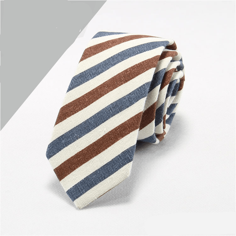 men's cotton linen necktie, view 2 - MRSLM