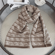 thick warm couple knitted scarf, view 5 - MRSLM