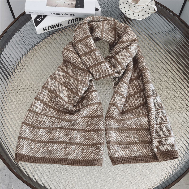 thick warm couple knitted scarf, view 5 - MRSLM