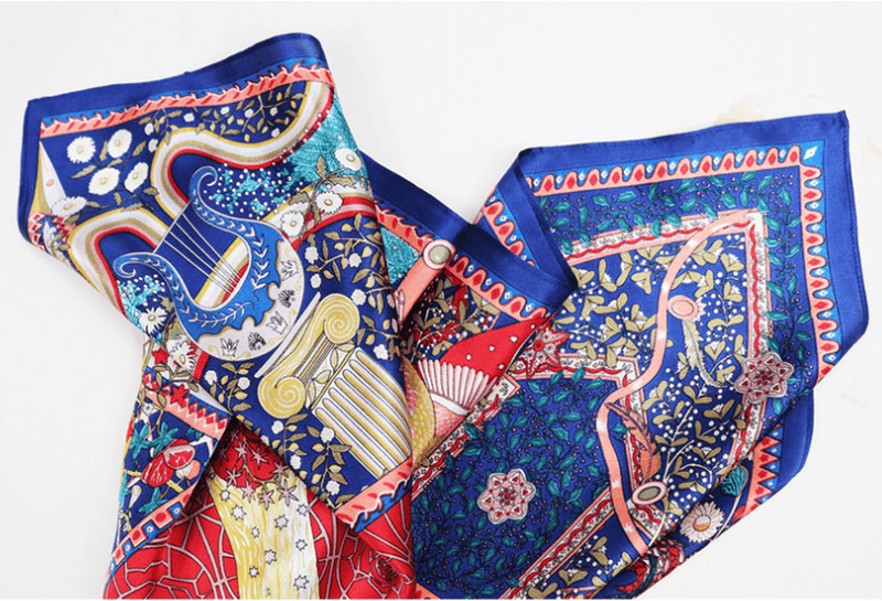 Women's small silk neck scarf, view 3 - MRSLM