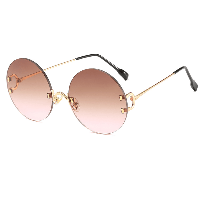 New Frameless Fashion Ladies Sunglasses Net Red Street Shooting Retro round Frame Sunglasses - MRSLM