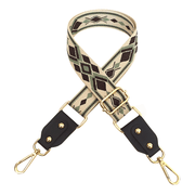 adjustable jacquard bag strap with leather, view 18 - MRSLM