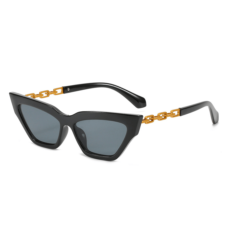 Women's cat-eye sunglasses with paint chain, view 2 - MRSLM