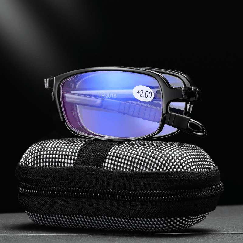 Men's and Women's Folding Portable Blue Film Reading Glasses