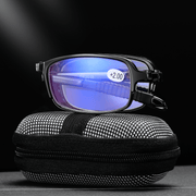 Folding portable blue film reading glasses, view 2 - MRSLM