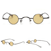 retro super small round metal sunglasses, view 2 - MRSLM