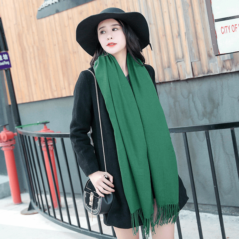 women's thick tassel shawl scarf, view 8 - MRSLM