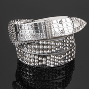 women's diamond-studded rivet alloy belt, view 3 - MRSLM