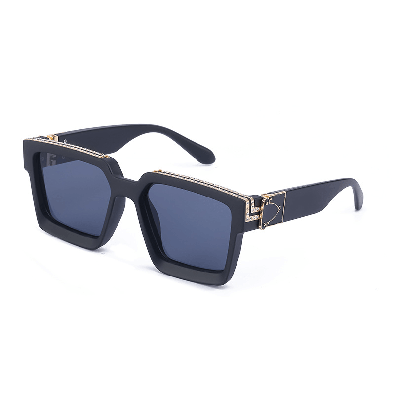 diamond-studded big square sunglasses, view 7 - MRSLM