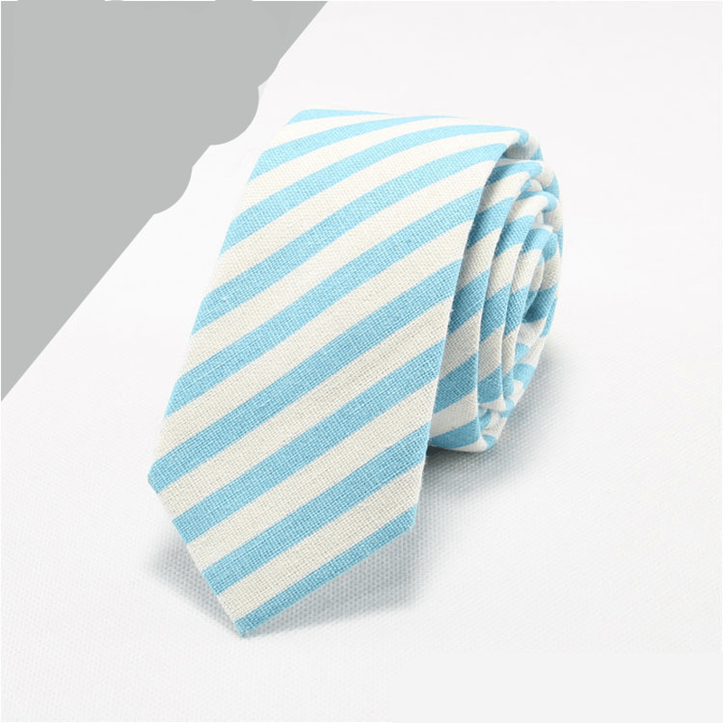 men's cotton linen necktie, view 7 - MRSLM