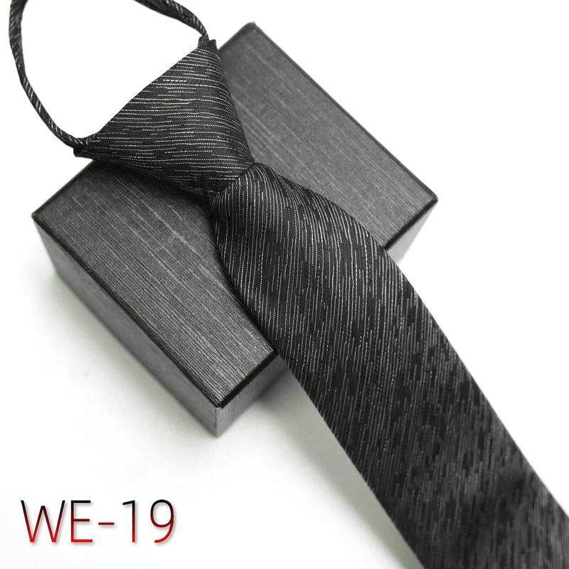 Men's striped polyester silk tie, view 19 - MRSLM