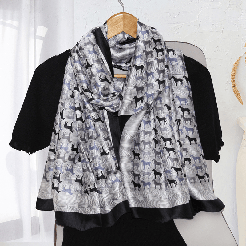 women's large faux silk scarf - MRSLM