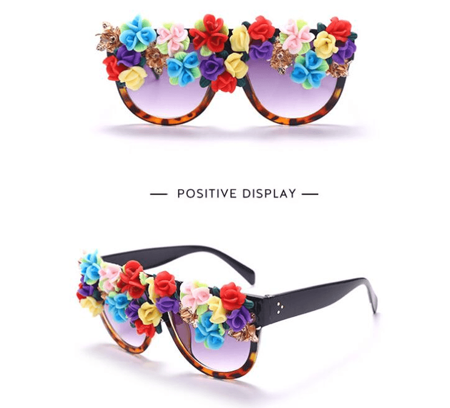 Large Frame Fashion Sunglasses with Hand-Applied - MRSLM