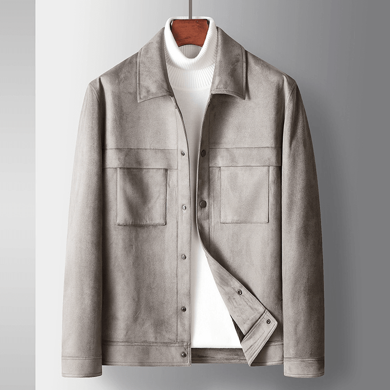 men's loose suede-look jacket, view 6 - MRSLM