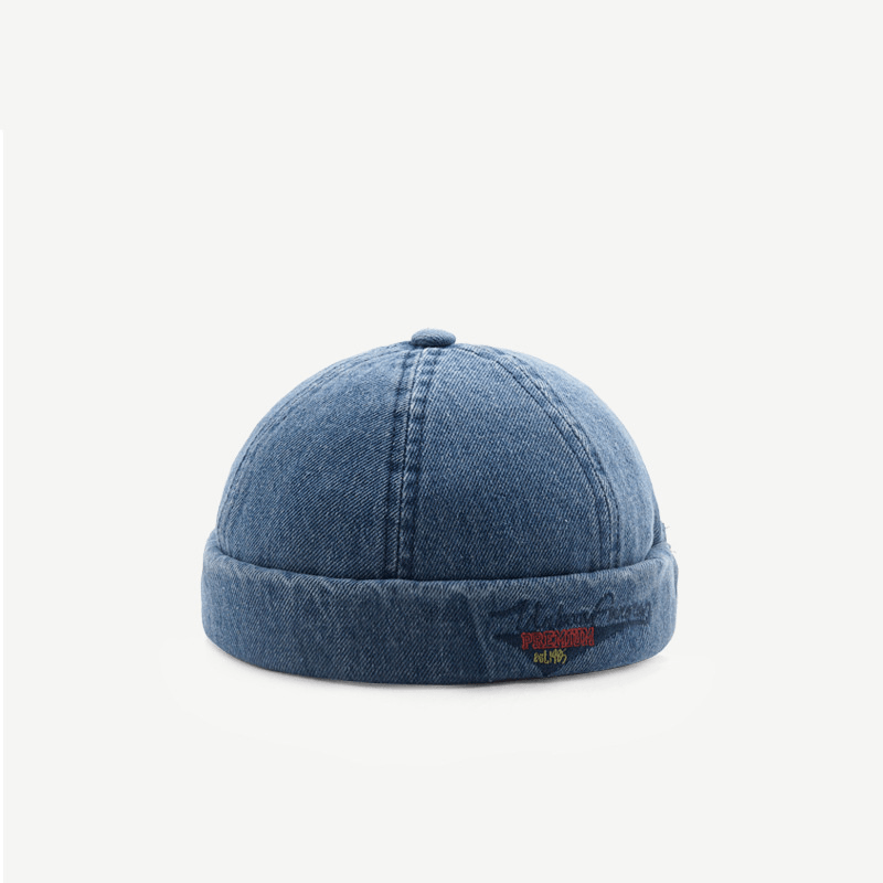washed denim melon cap, view 4 - MRSLM