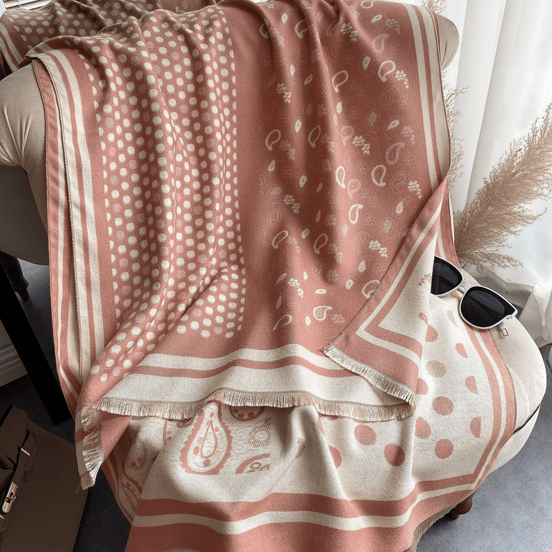thick imitation cashmere check scarf, view 13 - MRSLM