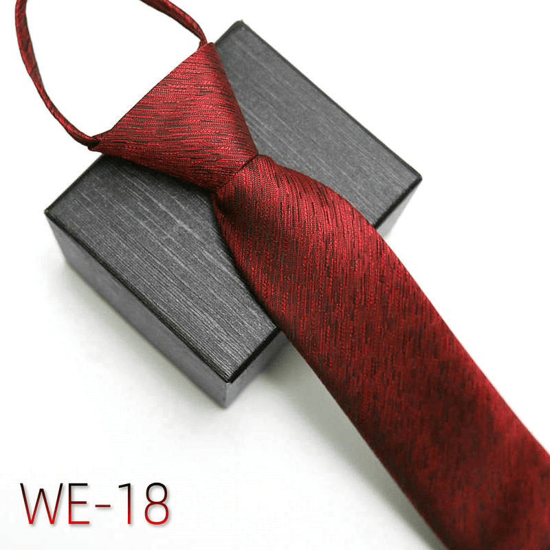 Men's striped polyester silk tie, view 18 - MRSLM