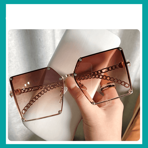 women's frameless big square sunglasses - MRSLM