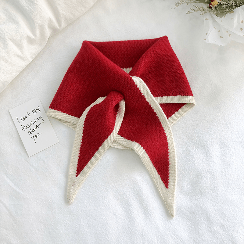 triangle knitted shawl scarf, view 11 - MRSLM