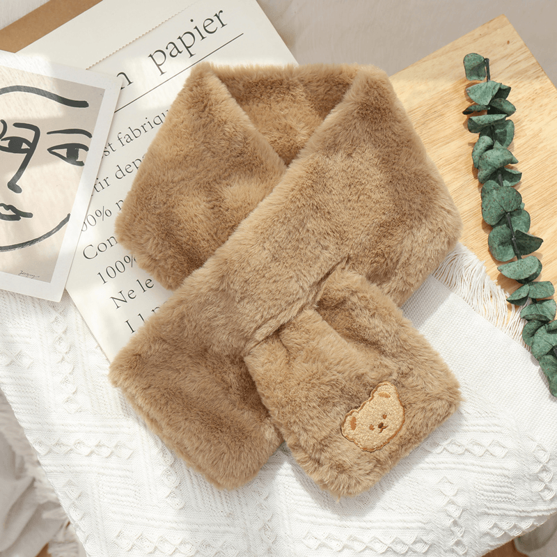 plush bear scarf, view 6 - MRSLM
