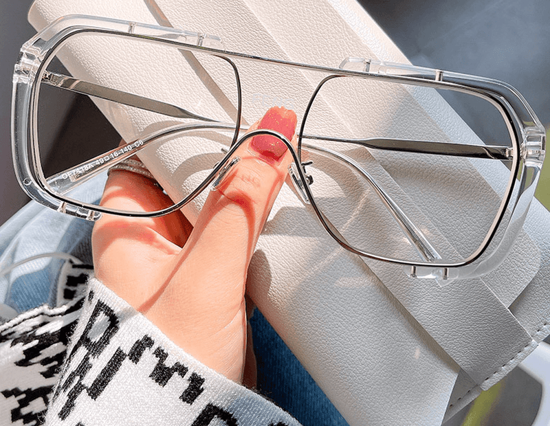 one-piece large frame metal sunglasses - MRSLM