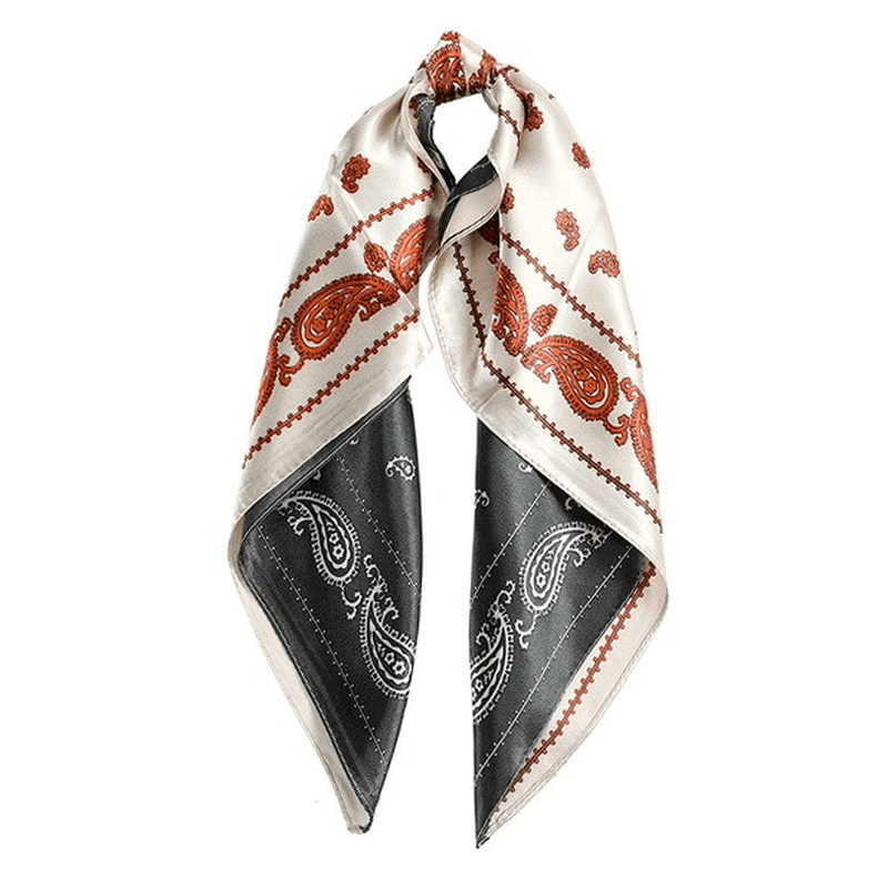 Printed small square hair scarf, view 6 - MRSLM