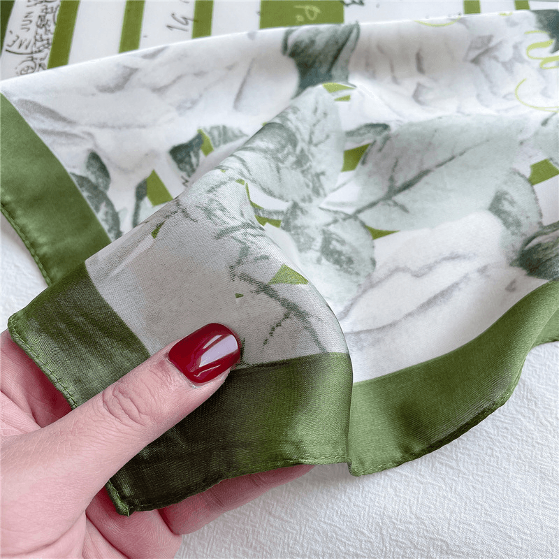 Thin silk square scarf, view 4 - MRSLM