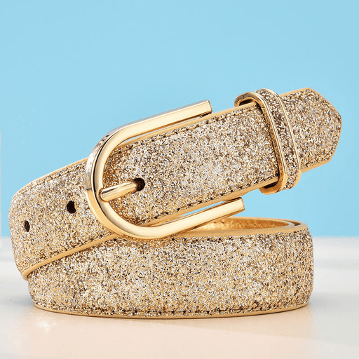 women's faux leather sequin belt - MRSLM