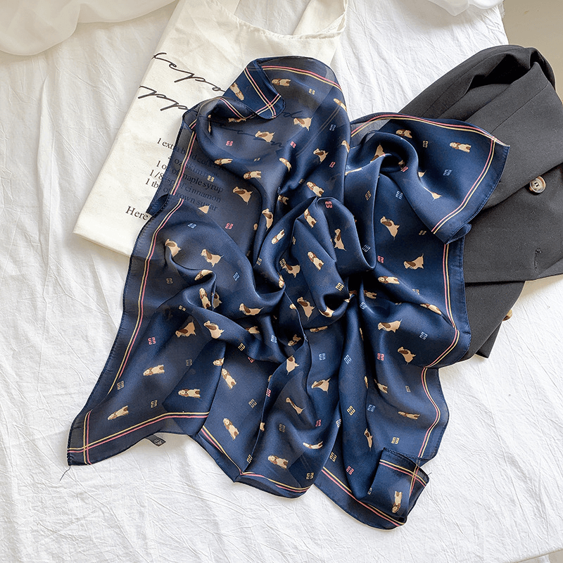 women's printed square scarf, view 3 - MRSLM