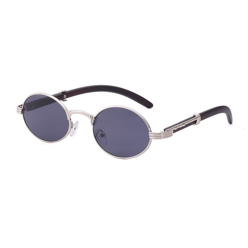 retro small round metal sunglasses, view 5 - MRSLM