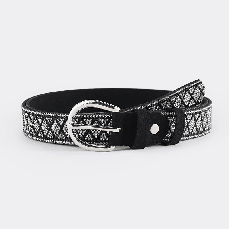 women's PU leather rhinestone belt - MRSLM
