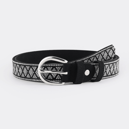 women's PU leather rhinestone belt - MRSLM