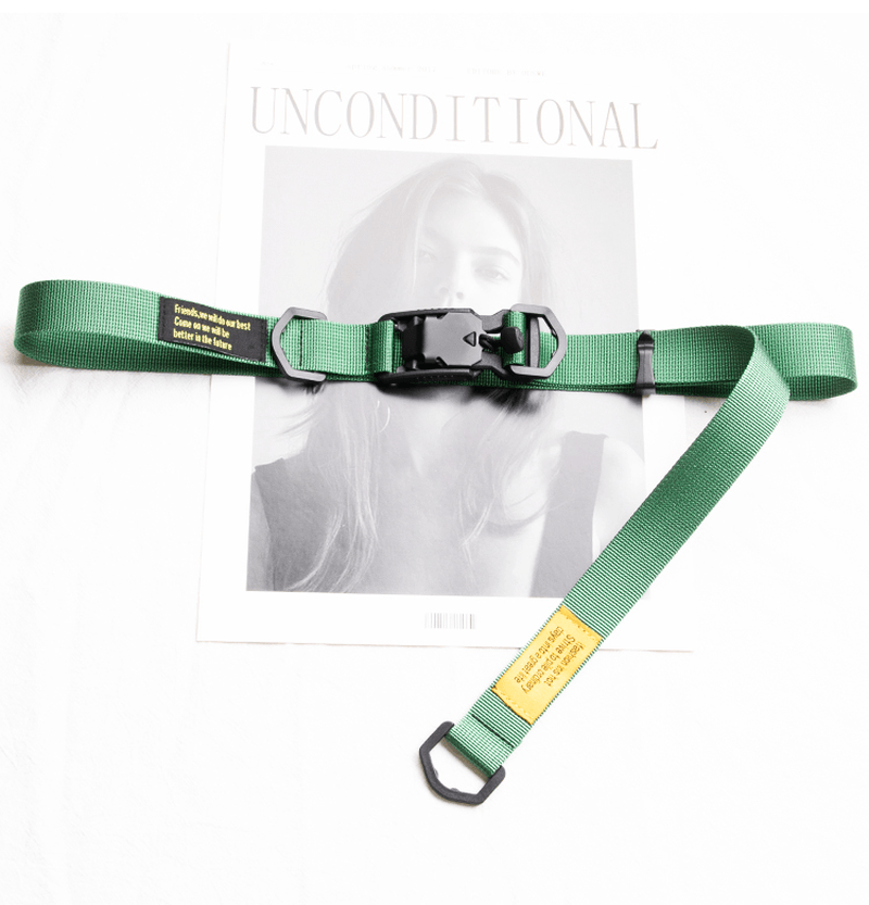 magnetic buckle canvas belt, view 5 - MRSLM