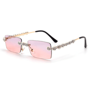 retro small square metal sunglasses, view 4 - MRSLM