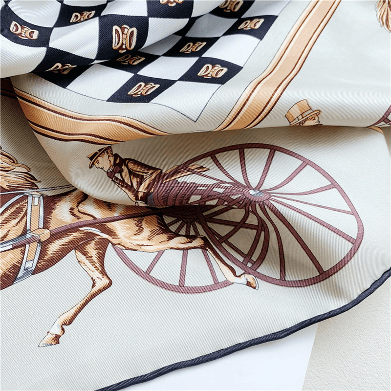 women's mulberry silk twill square scarf, view 2 - MRSLM