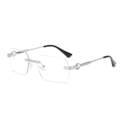 Frameless crystal cut square sunglasses, view 7 - MRSLM