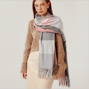 long plaid tassel shawl scarf, view 7 - MRSLM
