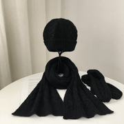 parent-child warm wool hat scarf glove set, view 8 - MRSLM