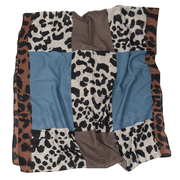leopard print cotton linen scarf, view 2 - MRSLM