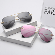 large gold metal frame UV400 sunglasses, view 7 - MRSLM