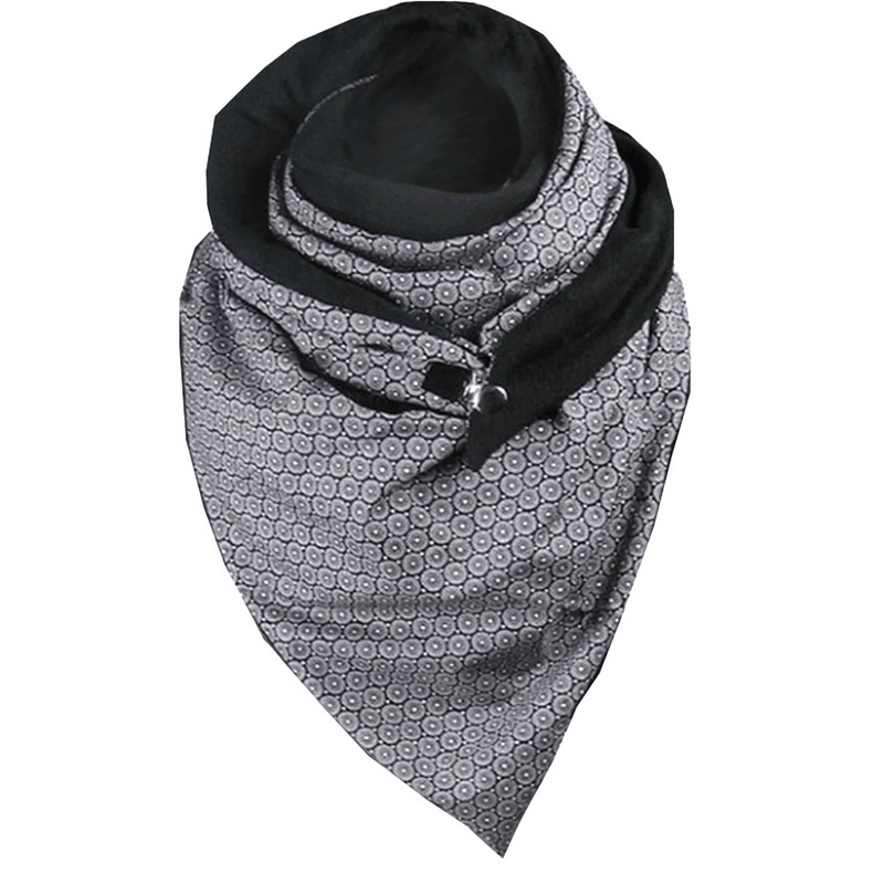 Padded warm printed shawl scarf, view 11 - MRSLM