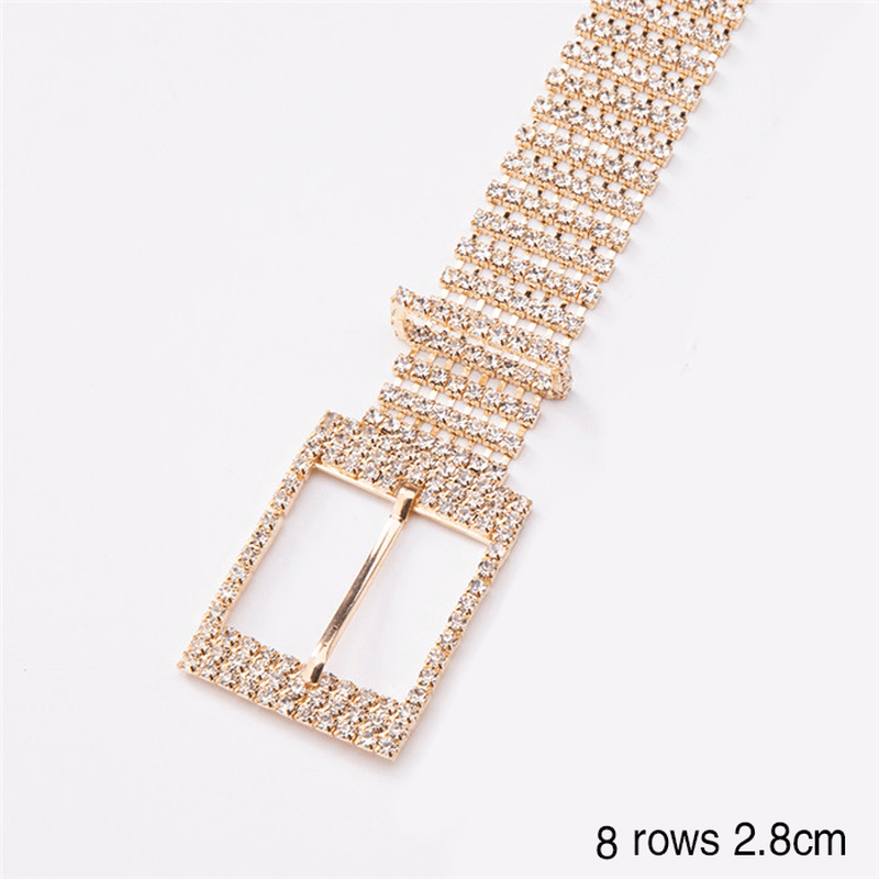 womens shiny alloy rhinestone belt, view 10 - MRSLM