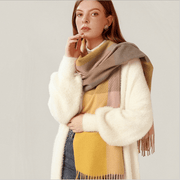 long plaid tassel shawl scarf, view 12 - MRSLM