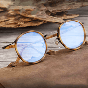 retro round flat mirror glasses - MRSLM