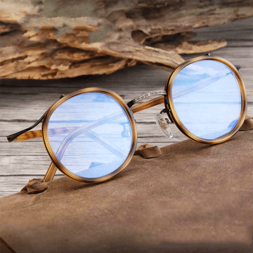retro round flat mirror glasses - MRSLM