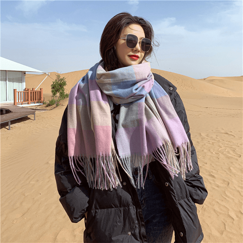 Women's warm imitation wool scarf, view 4 - MRSLM