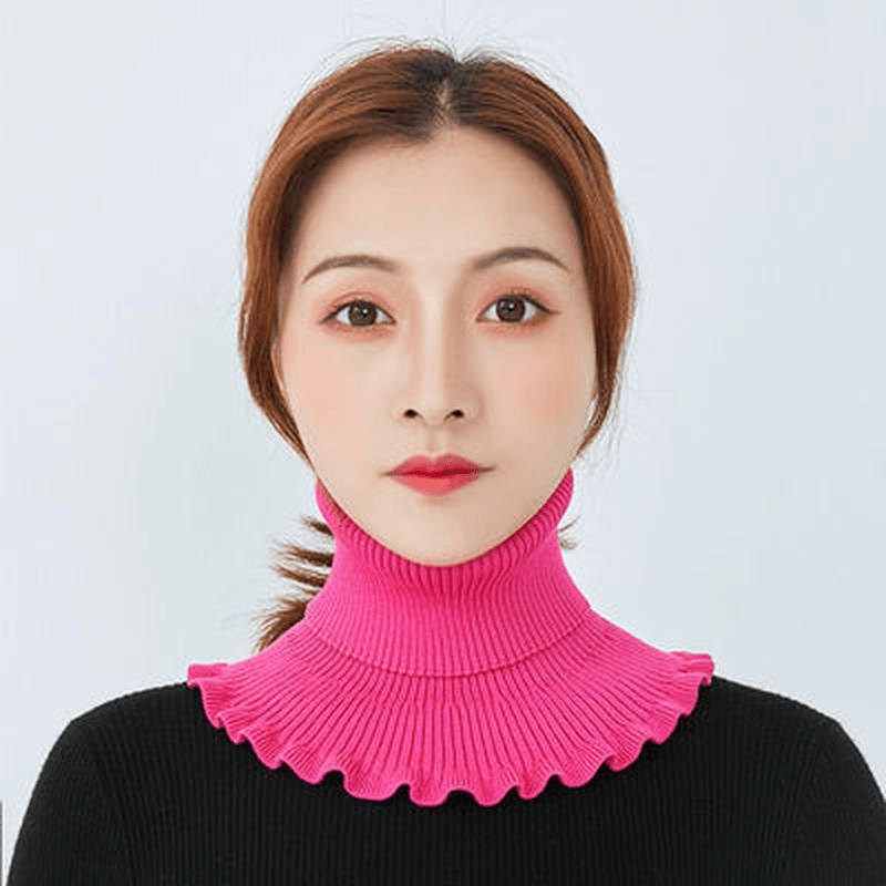 women's wool knit triangle bib neck warmer, view 12 - MRSLM